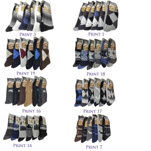 Men Lamb Wool Crew Socks, Thermal Warm Winter Heavy Duty Boot For Men Size 10-13 - Picture 1 of 40