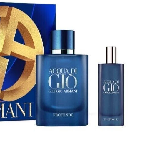 GIORGIO ARMANI profondo Acqua Di Giò EdP 75ml + EAU DE PARFUM Travel Size 15ml - Photo 2/3
