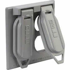 Bell Weatherproof Aluminum Outdoor Outlet Cover FOR 2 DUPLEX RECEPTACLES 511455
