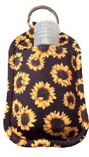 Sunflower Flower Hand Sanitizer Holder Keychain With Empty Bottle