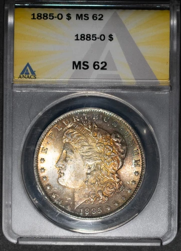 1885-O $1 Morgan Silver Dollar MS 62 ANACS # 7432904 + Bonus Monster Tone