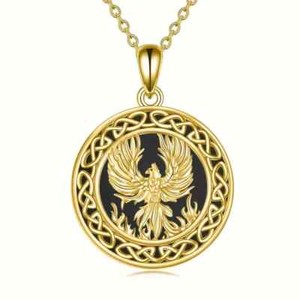 Authentic Phoenix Pendant Necklace 5.8g 925 Sterling Silver Gold Plated