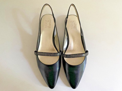 👠New NATURALIZER HALLY Size 9.5 WIDE Black Leather Low Heel Dress Shoes - Picture 4 of 12