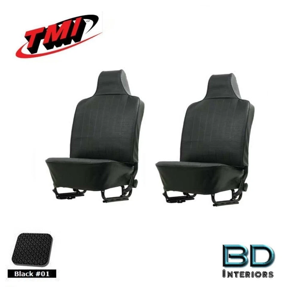 VW Volkswagen Bug Beetle 1970-1972 tapizado asiento delantero y trasero - negro Foto 2 de 4