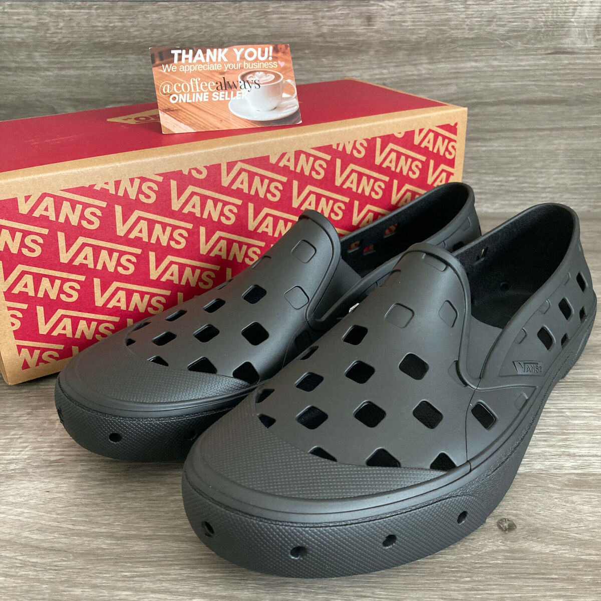 Vans Trek Slip-On Black Breathable Rinseable Durable Shoes Vans Trek Slip-On Black Breathable Rinseable Durable Shoes