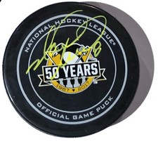 Mark Recchi Pittsburgh Penguins Signed Official Game 50 Years Puck Stanley Cup