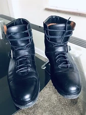 Men’s Combat Boots Sacks Five Avenue Size 10 Leather Black Made In Italy