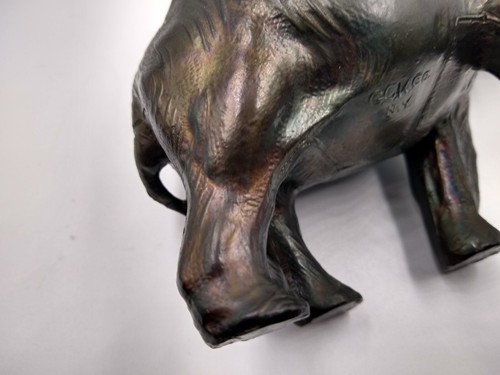 Art Deco 1920’s GCK Co. NY Spelter Metal Dark Patina Elephant. Perfect. - Picture 12 of 13