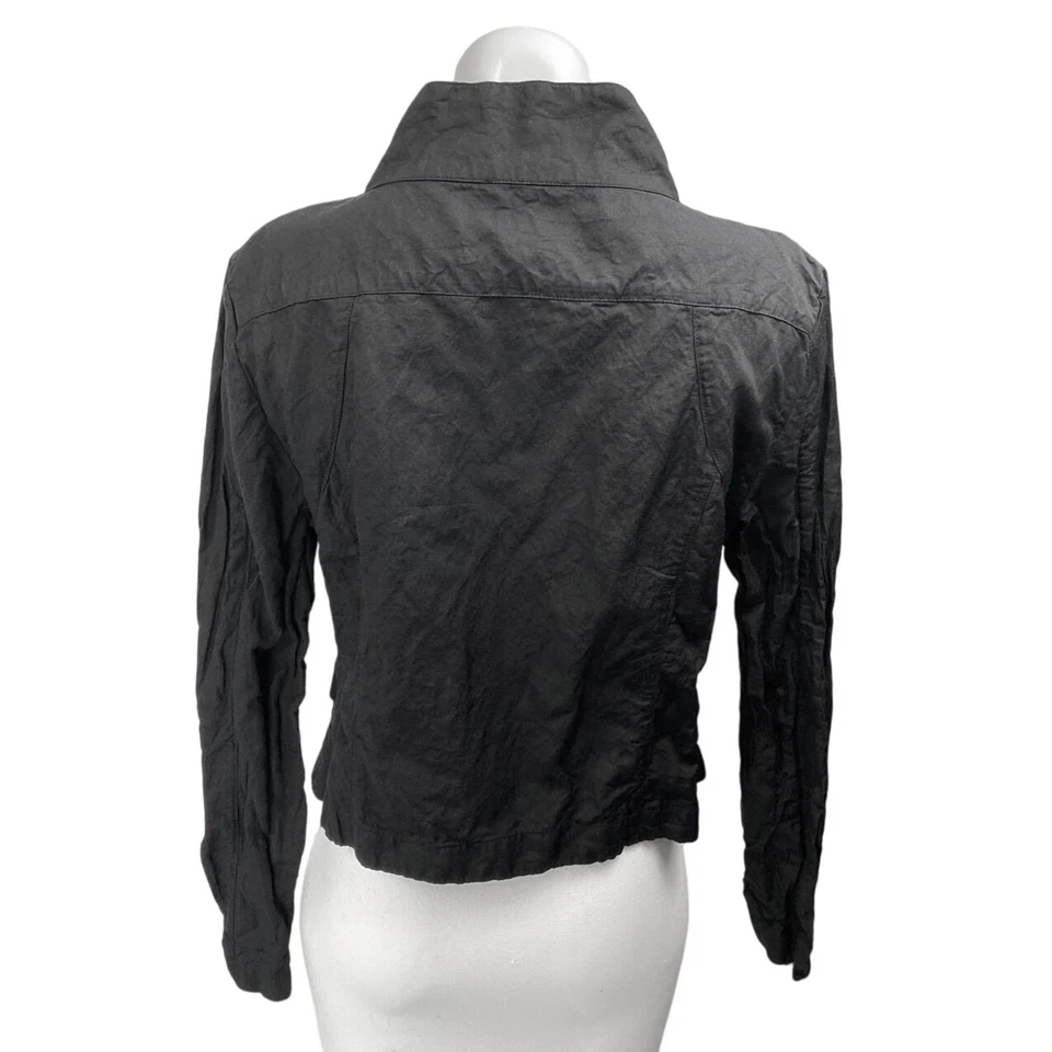 Jaqueta Blazer Sarah Pacini Feminina Preta Manga Longa Gola Alta Tamanho 2  - Imagem 2 de 4