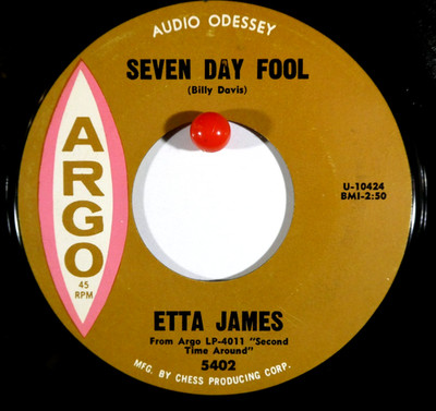 Etta James Argo 5402 Seven Day Fool b/w It's Too Soon to Know R&B Dancer