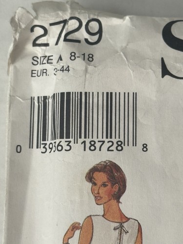 Style Sewing Pattern 2729 Misses Dress Size A or 6-18 Uncut and Factory Folded - Picture 2 of 5