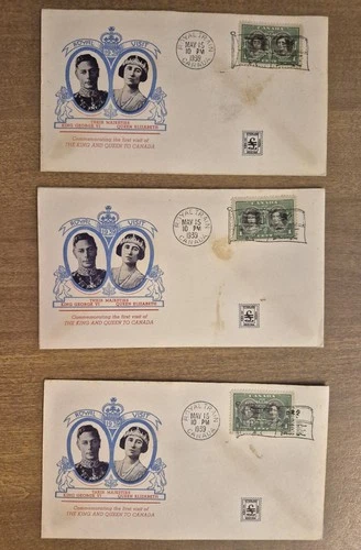 1939 Royal Train USA FDC King George VI Visit To Canada Lot Of 3