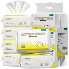 100 Cotton Dry Wipes, USDA Certified Baby Wipes, Soft Gentle, Hypoallergen...