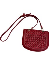 Stella McCartney Kids Red Woven Crossbody Bag Faux Leather Gold Accent 