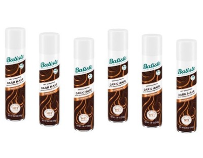 Batiste Dry Shampoo, Dark & Deep Brown, 6.73oz/200ml -FREE SHIPPING-PACK OF 6