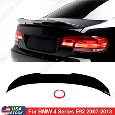 Gloss Black Rear Trunk Spoiler PSM Style HighKick For BMW E92 Coupe M3 2007-2013