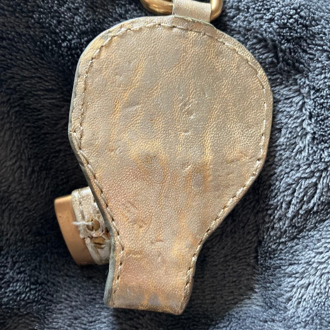 Chloé Champagne Gold Leather Chain Keychain Lock Bag Charm Authentic Women's image 7
