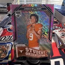 Panini Prizm 2025 Student Orientation SO-3 Jonah Williams Texas Football