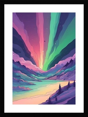 Epic Northern Lights Framed Wall Art Poster Canvas Print Picture