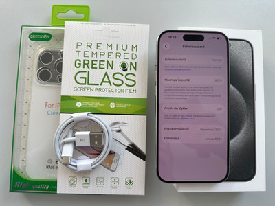 Apple iPhone 15 Pro 256GB Titan Weiß - Neuwertig Ohne Kratzer - Gewährleistung
