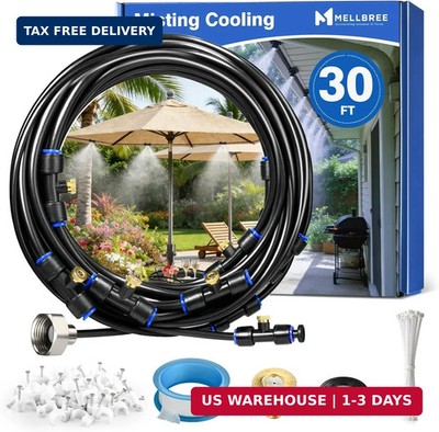 Mellbree Misters for Outside Patio 30FT/9M, Pre-Assembled Misting Cooling System