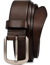 1.5" Top Full Grain Leather Belt for Men in Gift Box,100 Italian Real Solid ...