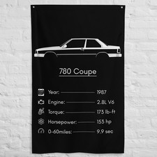 780 Coupe 1987 Car Silhouette Flag 3x5 ft Garage Banner Man Cave Wall Decor Gift