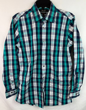 Apt.9 Slim Fit Blue White Long Sleeve Button Up Shirt Men's Size 15.5