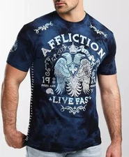 Affliction Men's premium “COLLISION COURSE” Short Sleeve T-Shirt NWT