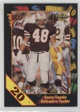 1991 Wild Card Draft 20 Stripe Esera Tuaolo #34 Rookie RC f7j. rookie card picture