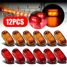 12pcs Amber Red Led Car Truck Trailer Rv Oval Side Clearance Marker Lights 12pcs Amber Red Led Car Truck Trailer Rv Oval Side Clearance Marker Lights