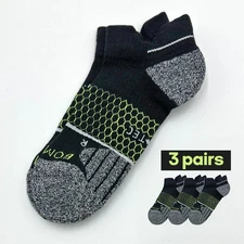 BOMBAS Men's Golf athletic Ankle Socks Cushion Hex Tec Size Med 3 pairs black