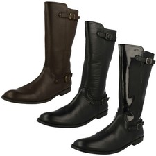 Startrite Girls Flat Knee High Boot with Buckle Details - Cavaletti