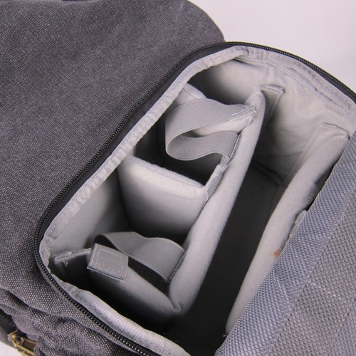 Bagsmart Anniston 15" DSLR Camera Backpack Grey Canvas - Picture 9 of 9