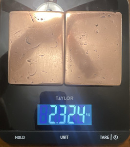 Copper Bars 2.324 kg Raw Material for Metalworking, Crafts, Industrial Supplies