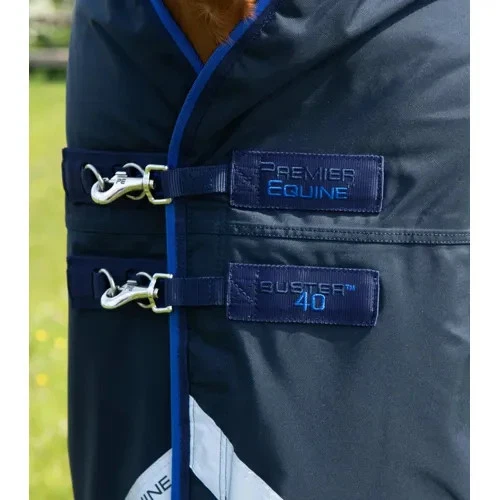 Premier Equine Buster 40g Turnout Rug With Classic Neck Cover in Navy - Image 3 of 4