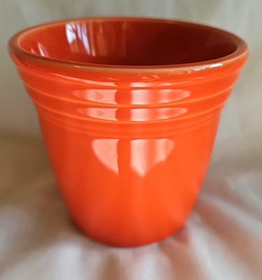 Fiesta Fiestaware Poppy Orange Flower Pot 3.5'' x 3.5'' Discontinued
