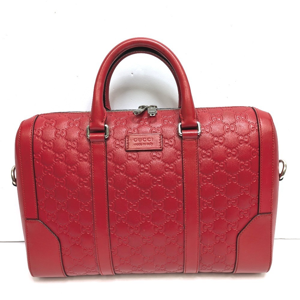 GUCCI Signature Leather Hand Bag Briefcase in Red 428761 711893