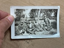 Vintage Greek Cyprus Photo Group of Soldiers with Civilian 1950s