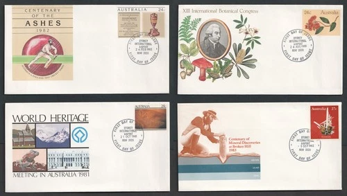 Australia Four Postal Stationery FDC. Sydney Airport First Day Covers