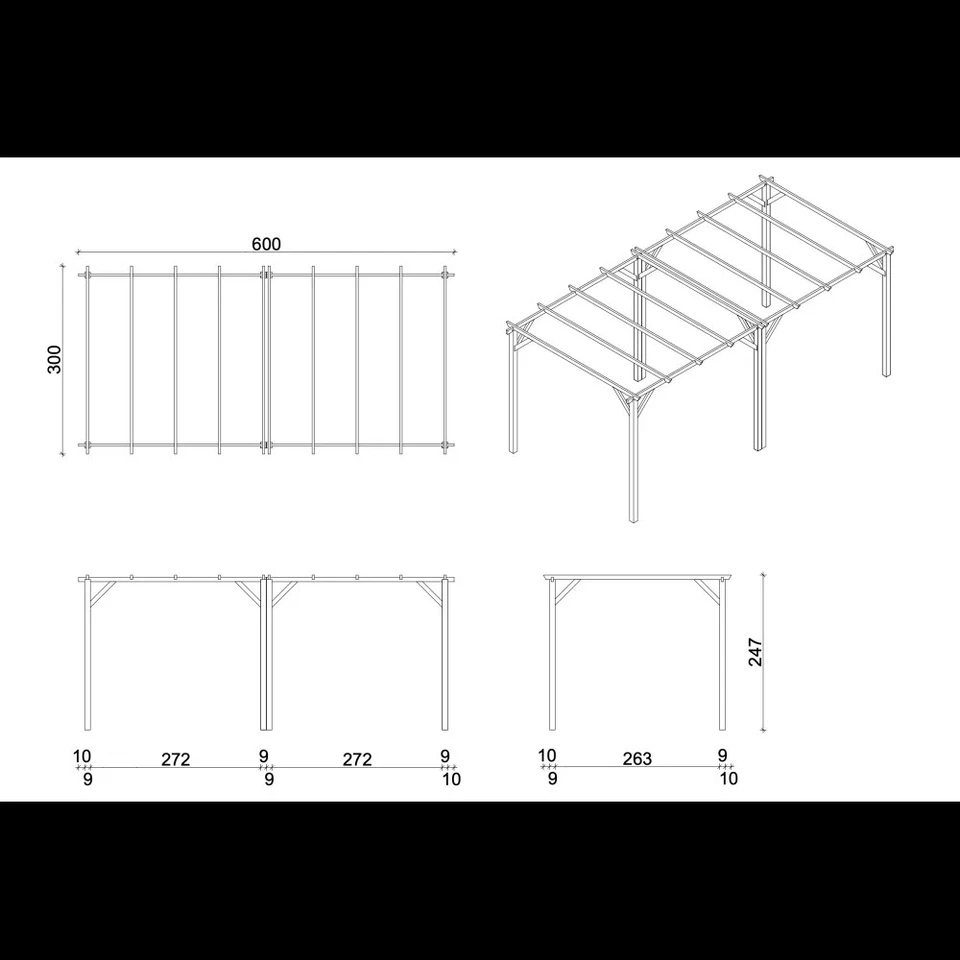 Ligna - Pergola da Giardino 3x3 in Legno - Immagine 4 di 4