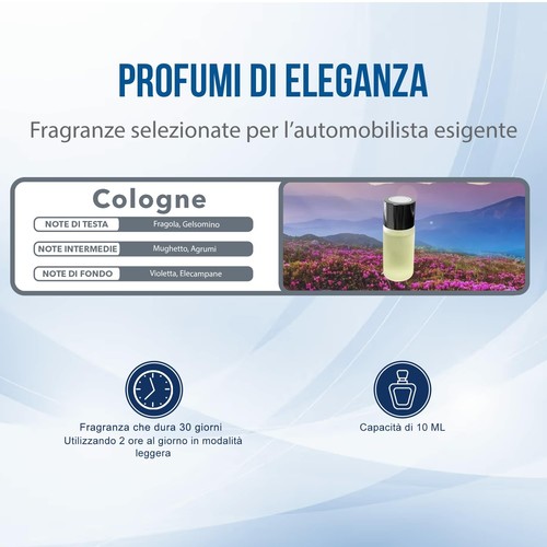 KESOCI Profumatore Auto Ricaricabile Intelligente con Set di 3 x 10 ML Fragranze - Foto 15 di 24