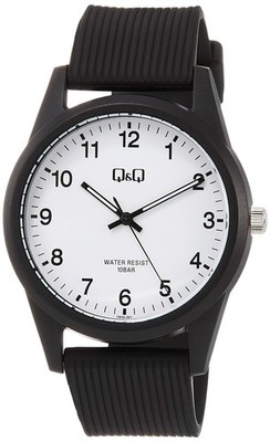 Analog Wristwatch, 10 ATM Water Resistant, Urethane Strap, VS40-001, Black