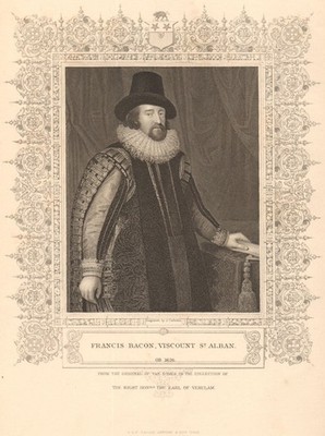 BRITISCHE GESCHICHTE. Francis Bacon, Viscount Alban. Philosoph. TALLIS 1849 Druck