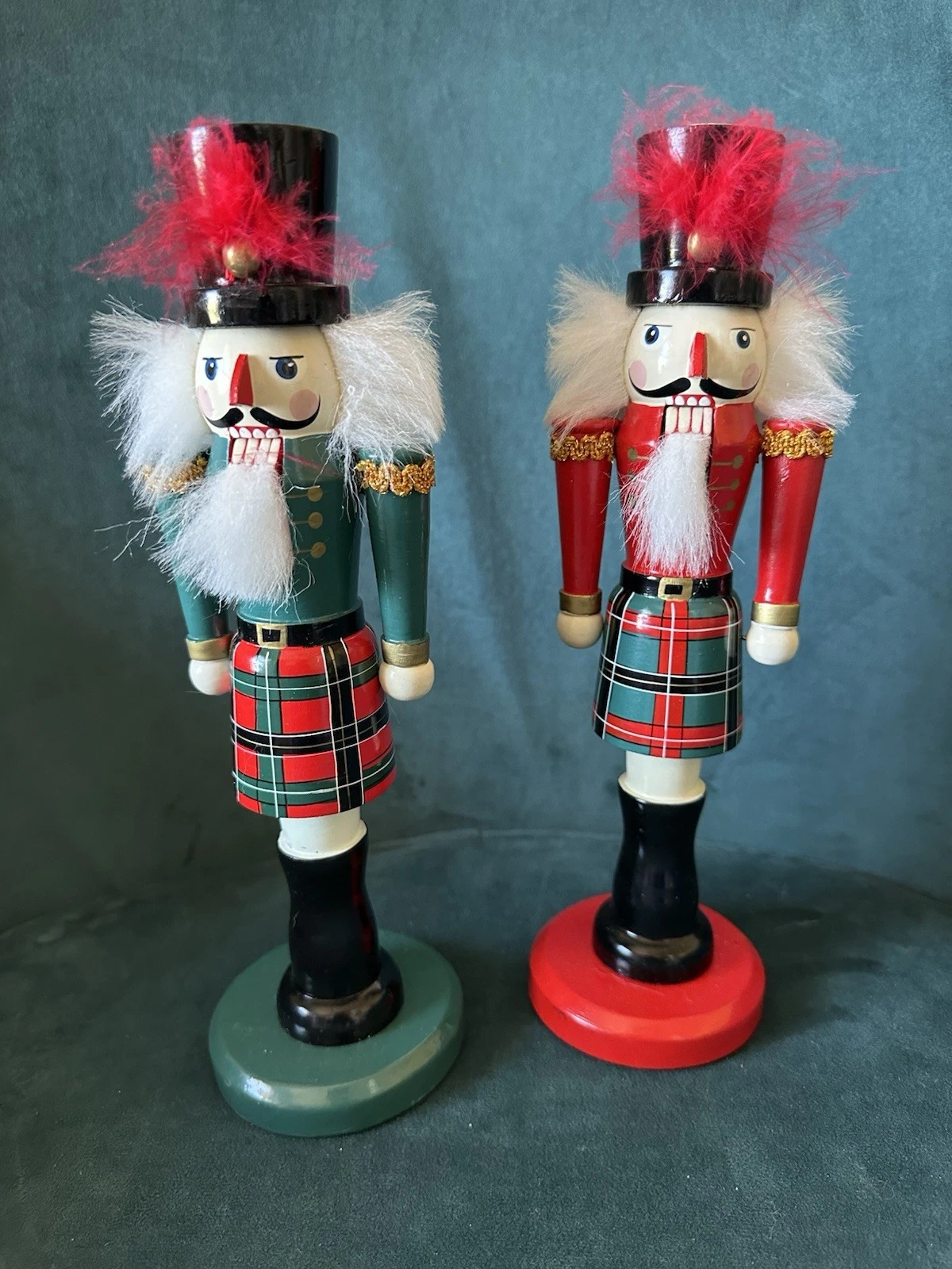 2 Vintage The Bombay Company Highland Nutcracker 10" with Original Box Red Green