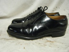 Mens British Army RAF Officers Brown Leather Parade Shoes Toe Cap Size 9 L 43 PJ