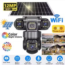 12MP Überwachungskamera Außen Solar WLAN Kabellos IP Kamera Akku PTZ IP66 CCTV