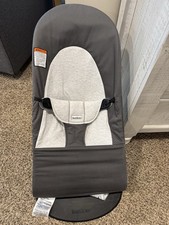 BabyBj rn Portable Foldable Baby Bouncer Gray Washable Cover Infant Toddler