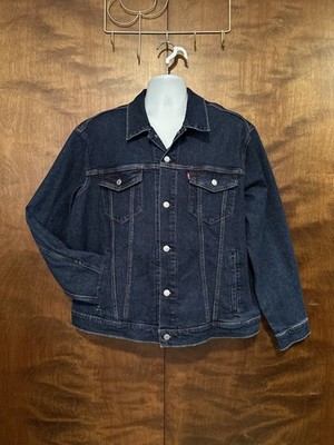Levi's Long Sleeve Standard Fit Denim Trucker Jacket Mens XL Dark Blue Cotton 