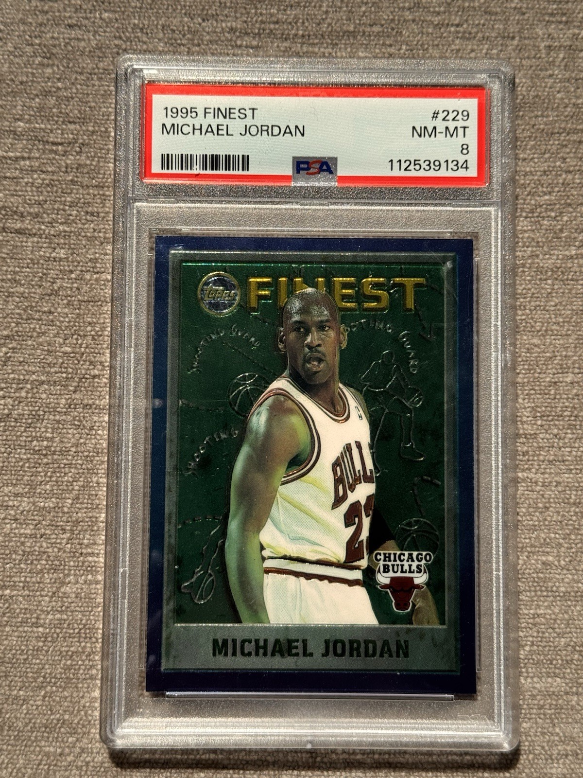 1995-96 Topps Finest #229 Michael Jordan PSA 8